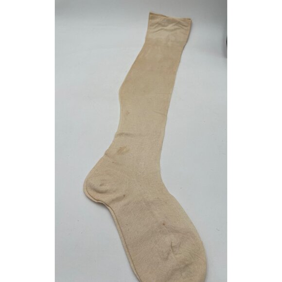 Vintage Silk Gauze Weight Stockings Cross Stitch & Double Sole Stops Victorian - Picture 10 of 10